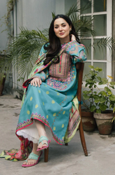 Zara Shahjahan - Winter 3PC Dhanak Embroidered Suit - SA0122